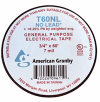 ELECT TAPE GEN PUR 3/4X60BLKNL Image
